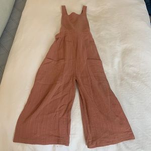 Flora and Dott Girls Gauzy Overall with Button Back Straps - size 5T